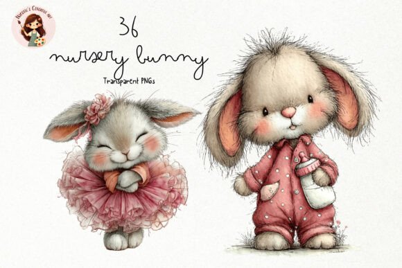 Adorable Nursery Bunny Clipart for Cozy Designs