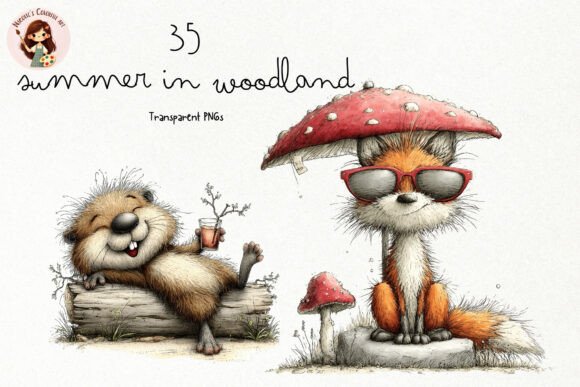 Bringing the Forest to Life: Summer Woodland Animals PNG Clipart