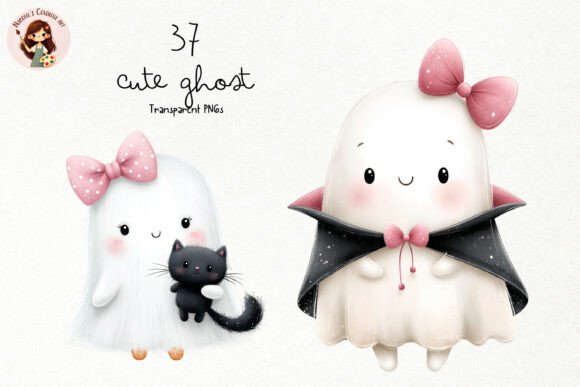 Cute Pink Ghost PNG Clipart: Charming Halloween Designs