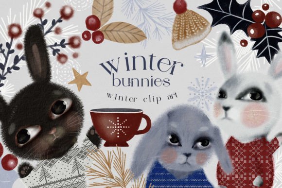 Cute Winter Bunnies Illustrations PNG: Your Cozy Design Toolkit