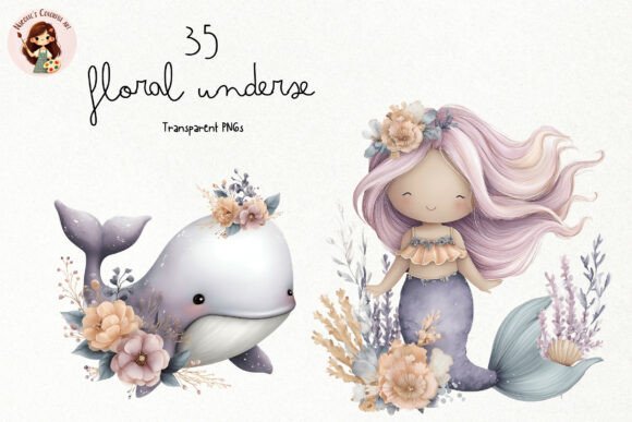 Enchanting Designs: Unlocking the Potential of the Floral Undersea PNG Clipart Set
