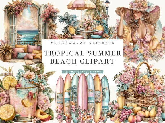 Infuse Your Designs with the Vibe of Tropical Summer Beach Clipart