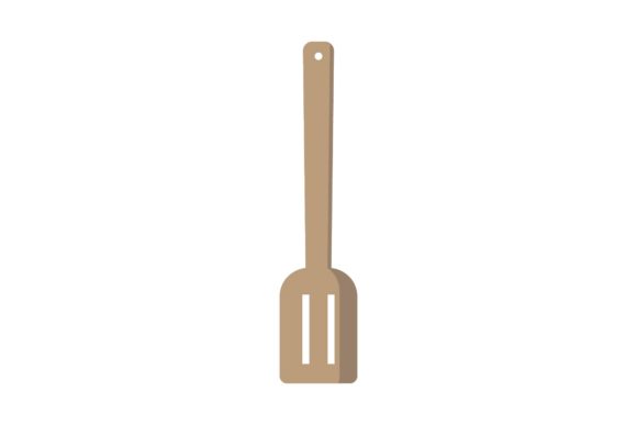 Kitchen Wooden Spatula Illustrations: A Digital Design Asset
