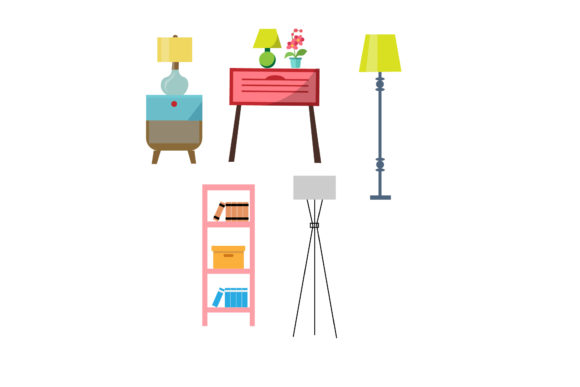 Living Room Illustrations Vectors Set for Modern Design