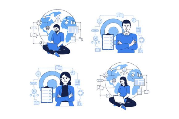 Modernize Your Brand with Business Online Flat Illustrations