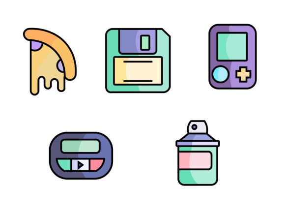 Nostalgic Charm: Using Bundle 90s Illustrations in Modern Design