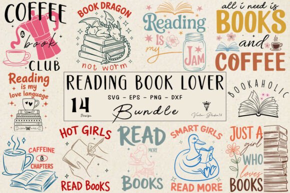 Reading Book Lover SVG Bundle: Cozy Designs for Creatives