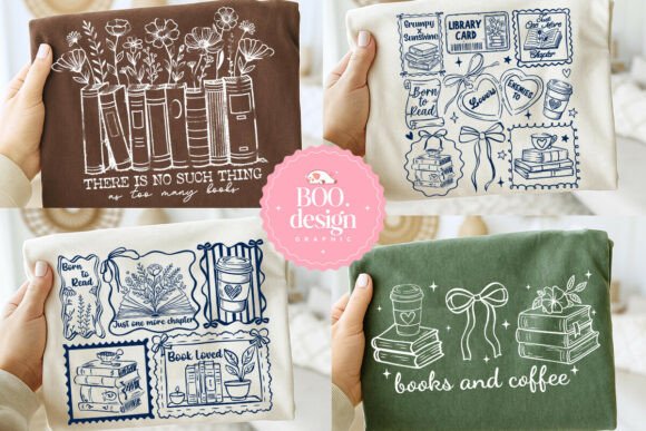 Retro Book and Coffee PNG Bundle: Your Design Co-Pilot